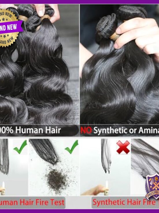 Brazilian Human Hair Extensions 12A Body Wave Bundles 16-22 Inch main image 6